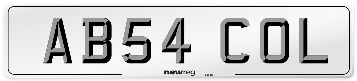 AB54 COL Number Plate from New Reg